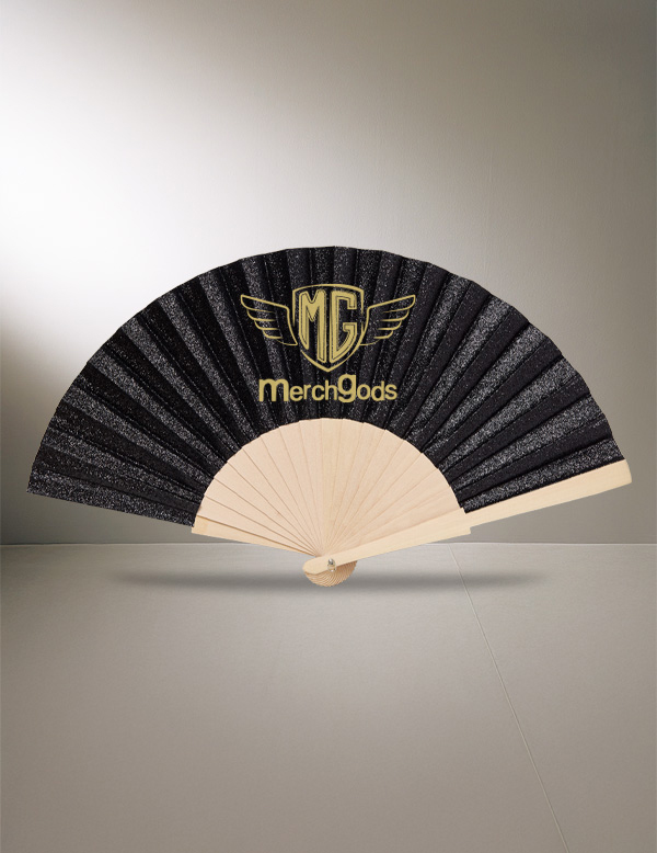 Mod. 530P Abanico Madera Purpurina Glitter